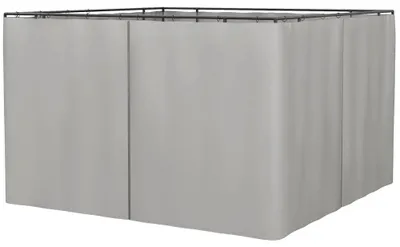 Zdjęcie produktu dla 4 panele boczne do pawilonu 3x3 m - zestaw ścian bocznych - z haczykami - wytrzymały poliester - 302x205 cm - jasnoszary