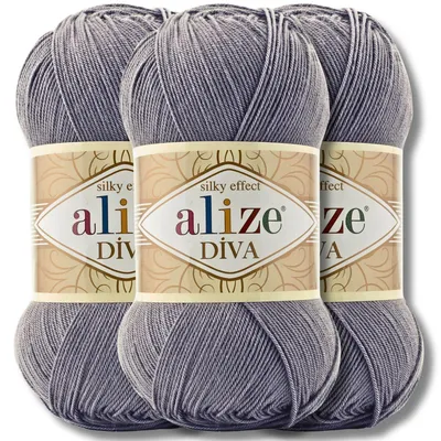 Image de Alize 3 x 100 g de laine Diva, unie, crochet, tricot (348)