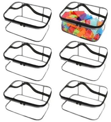 Produktbild von INF Transparente PVC Aufbewahrungstaschen 6er Set 23cmx16cmx13cm für LEGO