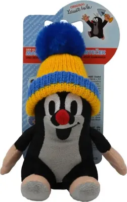 Produktbild von Der kleine Maulwurf sitzend, Mütze blau-gelb 14cm