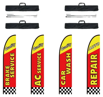 Produktbild von VEVOR Federflaggenmast-Kit, 2er-Pack Swooper-Flaggenmast 12,7 ft, Werbeflaggenmasten für Geschäftswerbung im Freien, mit Erdspießen und einer Tragetasche (Flagge nicht enthalten), 4 Sets, 4,5 m-a