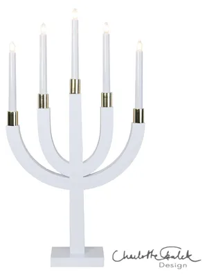 Immagine prodotto di Lampada da finestra Best Season "Elias" a 5 luci Materiale: legno/metallo Colore: bianco, ca. 67 x 39, 218-81