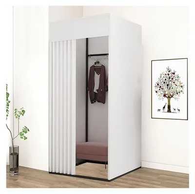 Obrázok produktu pre Mobilná prezliekacia kabína - Prenosná prezliekacia kabína - Dočasná priečka - Ochranný záves - Voľne stojaca 100x100x200cm - Vhodná pre 3-4 osoby - Prezliekacia kabína