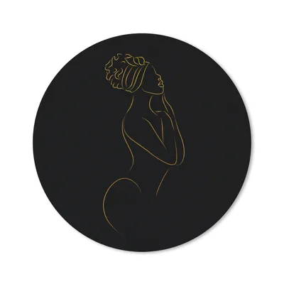 Produktbild von MuchoWow® Mauspad Mousepad Frau - Hut - Schwarz und Gold 40x40 cm - Mousepads - Maus Mat - Pad - Mausunterlage - Schreibtisch Accessoires