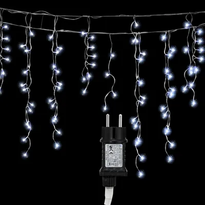 Produktbild von Peviasot 5M LED Eisregen Lichterkette Innen Kaltweiß Lichtervorhang 200 LEDs Eiszapfen Weihnachtsbeleuchtung 8 Modi Weihnachtsdeko Party Garten