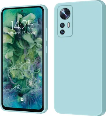 A product image showing a phone case for a Xiaomi 12 / 12X in light blue, displayed from the front and back.