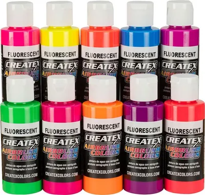 Produktbild von Createx Airbrushfarbe 5817 Fluorescent Airbrush Set Neonfarben Leuchtstofffarben
