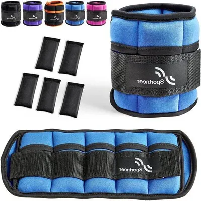 Productafbeelding van Famanu verstelbare gewichtsmouwen - 0,12 kg tot 0,9 kg per mouw - Blauw
