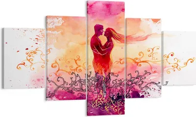 Produktbild von Bild auf Leinwand - Leinwandbild - Liebe Paar Flitterwochen - 125x70cm - Wand Bild - Wanddeko - Leinwanddruck - Bilder - Kunstdruck - Wanddekoration - Leinwand bilder - Wandkunst - EA125x70-3006