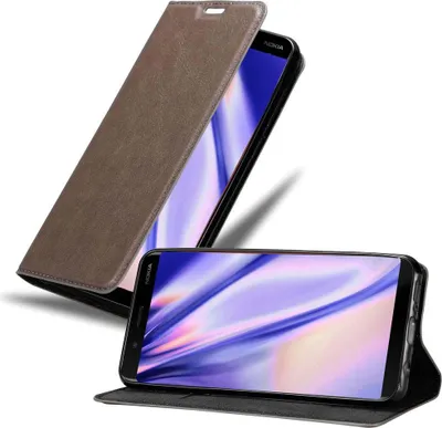 Obrázok produktu pre Cadorabo kryt pre Nokia 8 Sirocco ochranný kryt v hnedej farbe puzdro na mobilný telefón kryt magnetické zatváranie
