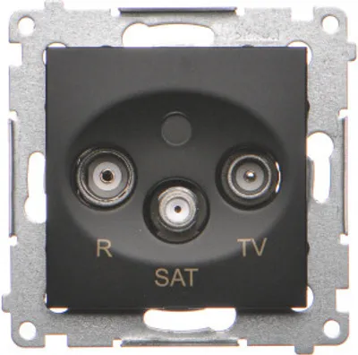 Obrázek produktu pro R-TV-SAT koncová zásuvka, černá DASK.01/49 SIMON 54