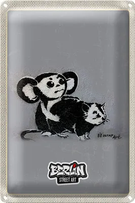 Produktbild von Blechschild Reise 18x12cm Berlin Hauptstadt Street Art Affen