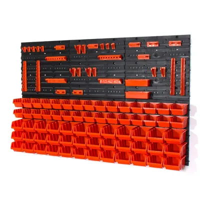 Zdjęcie produktu dla 66 pudełek do układania w stosy z półką ścienną 120 x 80 cm | panele ścienne do przechowywania półka do przechowywania