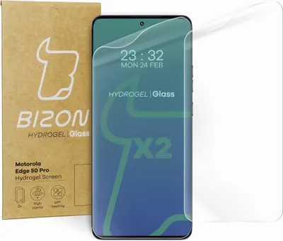 Produktbild von Hydrogel Folie für den Bildschirm für Motorola Edge 50 Pro / Fusion / Ultra, Bizon Glass Hydrogel Front Duo, 2 Stück