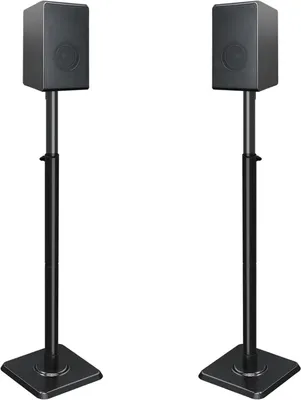 Produktbild von Lautsprecherständer Set - Boden - Musikhören - In der Höhe verstellbar - Bis zu 108 cm - Schwarz