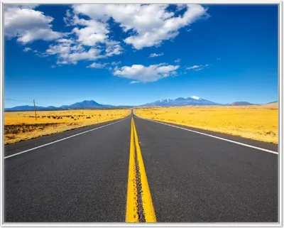 Produktbild von Wallario Wandbild Route 89 in Arizona - Am Ende der Horizont, Größe: 40,30 x 50,30 cm, Poster mit weißem Aluminiumrahmen