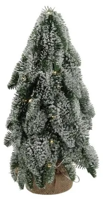 Produktbild von HBX natural living Weihnachtsbaum Dekoration Nobilis Schnee 35 LED 43cm grün