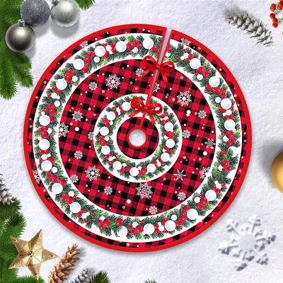 Weihnachtsbaumdecke 90 cm, rund, Doppelkranz-Stil