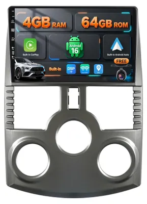 Obrázek produktu pro Android 12, autorádio s IPS displejem, 9 palců, 2 DIN – Bezdrátové CarPlay/Android Auto + Zadní kamera