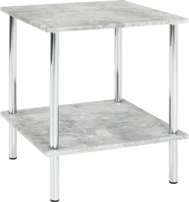 Produktbild von HAKU Beistelltisch betonoptik, chrom - MDF, Metall, B/H/T: 39x45x39 cm