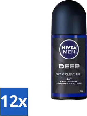 Immagine prodotto di Nivea - Deo Roll-On - Uomo - Profondamente efficace - 48 ore di durata - 50 ml - Confezione risparmio - 12 pezzi