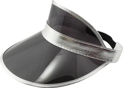 Produktbild von Visor Cap - Retro Schildkappe - 80s Poker Schildmütze schwarz-silber