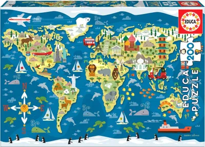 Immagine prodotto di Puzzle 200 Weltkarte 19292 Educa