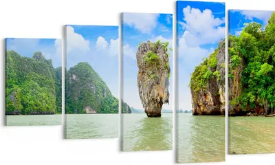 Produktbild von Bild auf Leinwand - Leinwandbild - Stein Strand Landschaft - 100x60cm - Wand Bild - Wanddeko - Leinwanddruck - Bilder - Kunstdruck - Wanddekoration - Leinwand bilder - Wandkunst - EG100x60-0224
