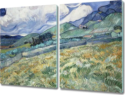 Produktbild von Coloray Küchenbrett Kochplattenabdeckung Hackbrett Schneidebrett Herdabdeckplatte 2x40x52 cm - Van Gogh Landschaft Berge