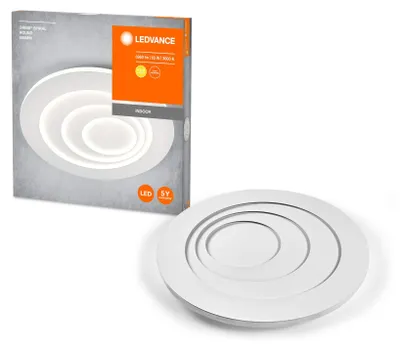 Immagine prodotto di LEDVANCE ORBIS SPIRAL ROUND CL Plafoniera LED, bianca, 63W, 5500lm, diametro 685mm, distribuzione della luce molto omogenea, luce indiretta, modulo LED integrato, lunga durata, 3000K