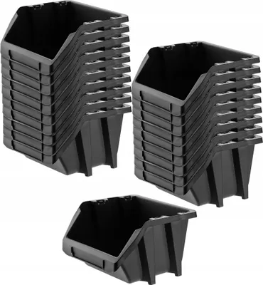 Obrázek produktu pro Dílenský stohovací box KADAX, malý třídicí box z PP plastu, otevřený úložný box v různých barvách