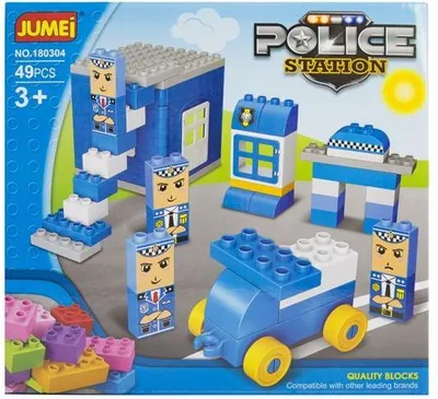 Zdjęcie produktu dla Klocki Jumei 3+ KOMISARIAT POLICJA 49 elementów, 28x26cm
