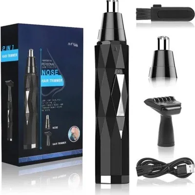 Produktbild von Elektrische Neushaartrimmer, Professionelle Pflanzenschere, Handliche Akkuladung, Ohr-Neushaartrimmer für Männer und Frauen Wasserfeste Doppelte Messer Augenbrauen Lippen Körper Gesichtshaarentferner