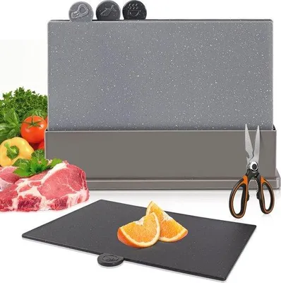 Obrázok produktu pre Sada plastových dosiek na krájanie, 4-dielna, 31,5 x 21,5 cm, vhodné do umývačky riadu