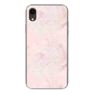 Produktbild von MuchoWow® Handyhülle Schutzhülle Hülle für iPhone XR Marmor - Rosa - Glitter - Gold - Muster Silikon Softcase Handy Hülle - Schutzdeckel