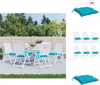 Image de vidaXL Coussin de chaise 6 pcs. Turquoise 50x50x7 cm Tissu Oxford - Coussin d'assise