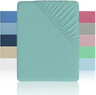 Productafbeelding van Unyqoos® spannenlaken van microvezel, ademend, mintgroen – geschikt voor matrassen van 190–200 cm (tot 28 cm hoogte), met elastische band rondom
