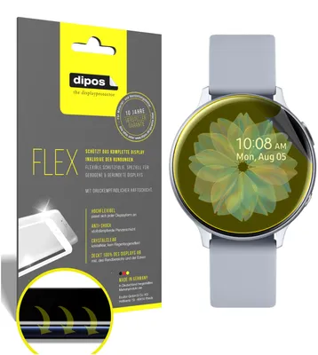 Obrázok produktu pre 3x ochranná fólia pre Samsung Galaxy Watch Active 2 44mm, 100% pokrytie displeja, dipos Flex