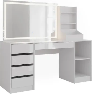 Obrázek produktu pro Toaletní stolek Vicco Sherry Bílá/bílý vysoký lesk 158.2 cm 3 díly, Model 57658