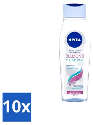 Image de 10 flacons de shampooing NIVEA Diamond Volume Care - 250 ml - Pack économique - 10 pièces
