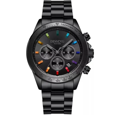 Produktbild von Dissing MK 9 Rainbow Black Armbanduhr analog Uni, Chronograph