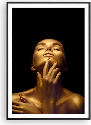 Produktbild von Gerahmtes Poster - Schwarzer Rahmen - Gold Frau Stück - 70x100 cm - Wand Bild - Wanddeko - Wandbilder - Kunstposter - Wandposter - Bilderrahmen - Bilder - Kunstdruck - P2BPA70x100-4573