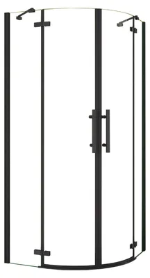 Produktbild von Duschspa 90x90x195cm Schwarz Runddusche Duschkabine Viertelkreis Duschabtrennung 6mm NANO ESG Sicherheitsglas
