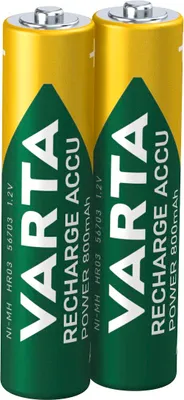 Zdjęcie produktu dla Varta 56703, Bateria do ponownego naładowania, AAA, Niklowo-metalowo-wodorkowa (NiMH), 1,2 V, 2 szt., 800 mAh