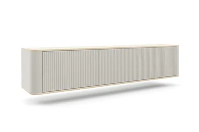 Produktbild von TV-Schrank Hängende RTV Kommode 200 cm Misterio Lamellen Cashmere Eiche Vicenza