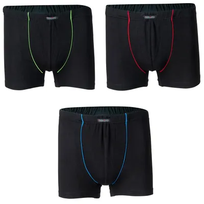 Piarini Herren Boxer-Shorts Unterhosen Pants Baumwolle im Retro-Look 3x Design 1