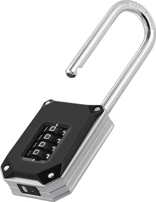 Produktbild von ZHEGE Zahlenschloss Vorhängeschloss Langer Bügel Schwarz/Silber