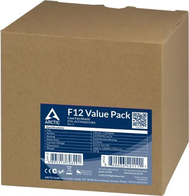 Produktbild von ARCTIC Lüfter 120*120*25 F12 Value Pack black (5pcs)