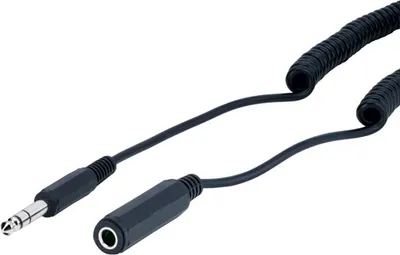 Produktbild von Stereo Verlängerung 6,3mm Klinke St. / Bu., Spiralkabel 5m, Good Connections®