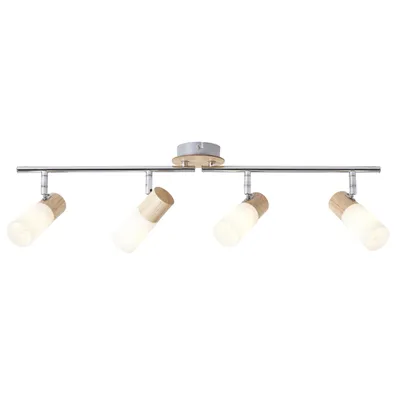 Produktbild von BRILLIANT Lampe Babsan Spotrohr 4flg holz hell/weiß | 4x C35, E14, 3.5W, geeigne